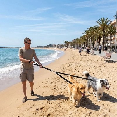 Laisse double pour Chien | Sans EnchevĂȘtrement - Balade.le.chien.com