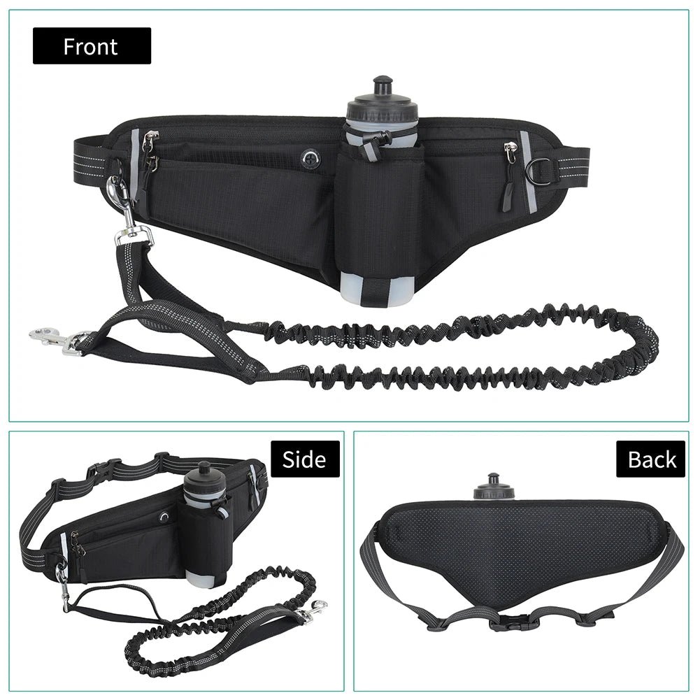 Laisse Mains Libres avec Pochette - Balade.le.chien.com