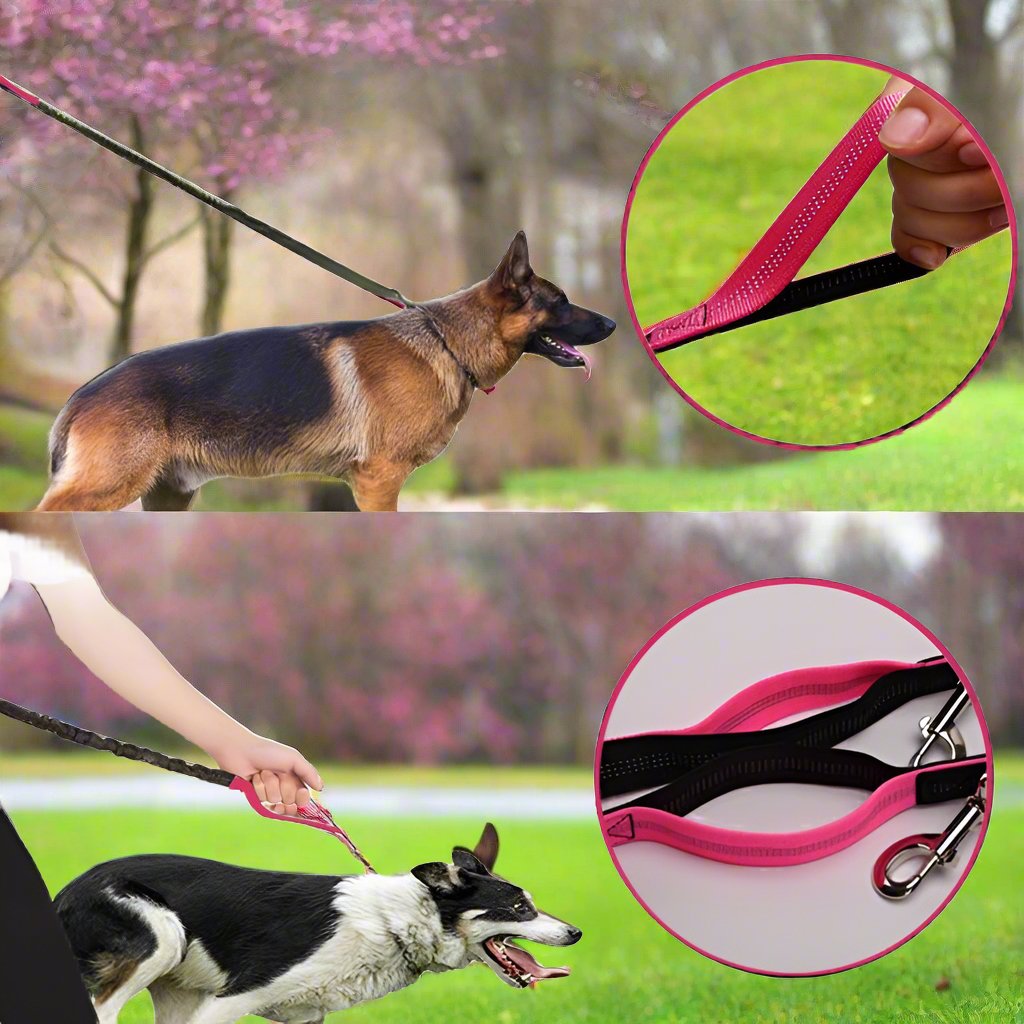 Laisse pour chien mains libre Rose