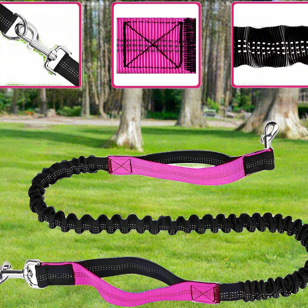 Laisse pour chien mains libre Rose