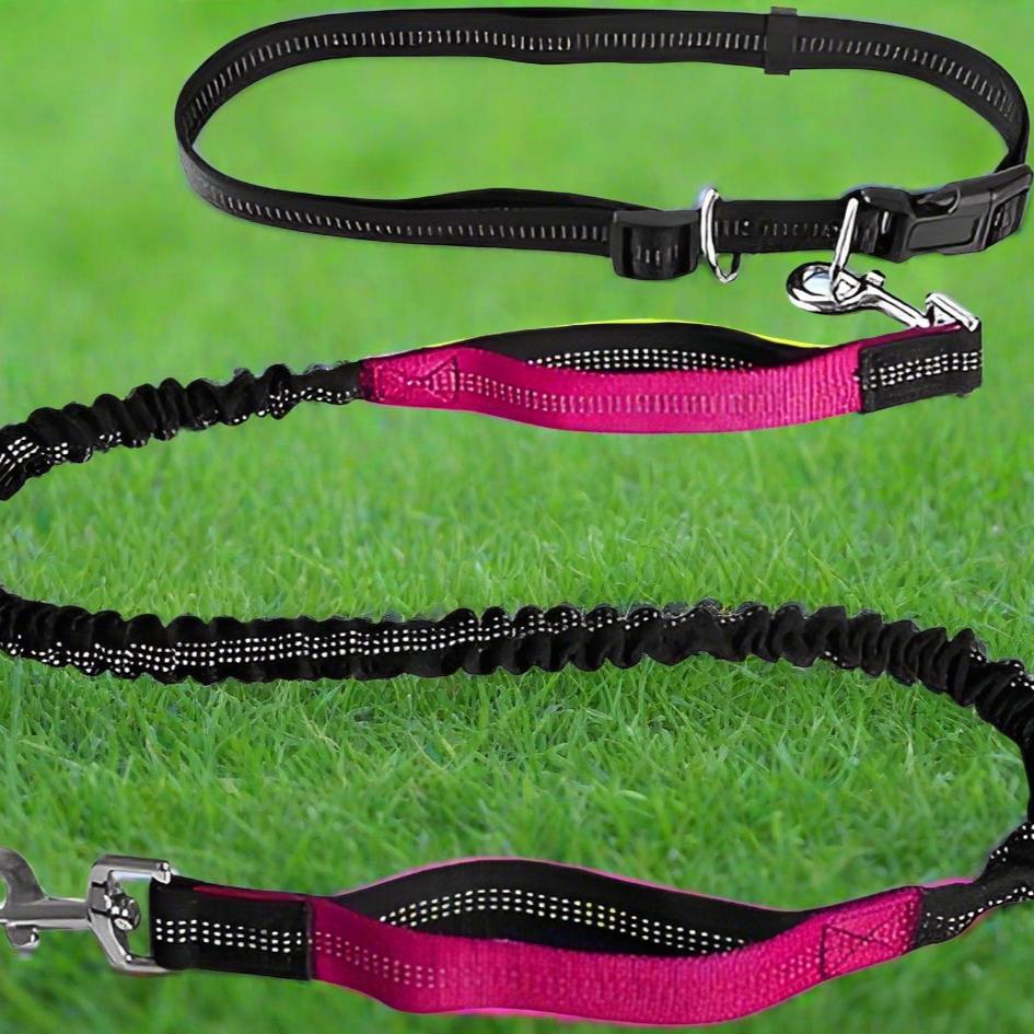 Laisse pour chien mains libre Rose