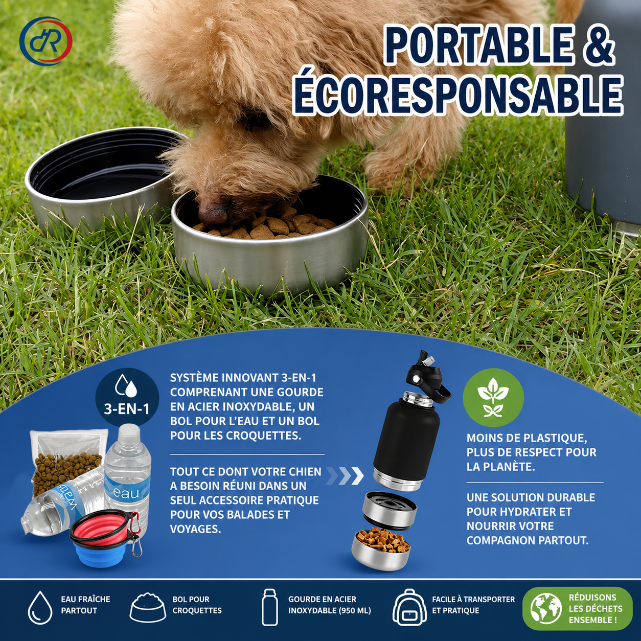 GOURDE POUR CHIEN | Nomade 3 en 1