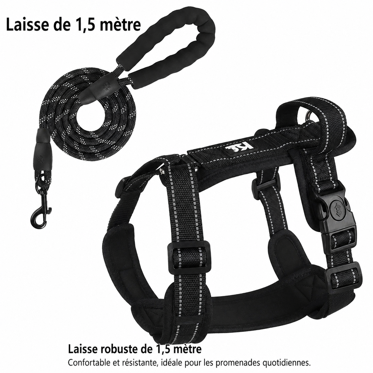 Harnais Réfléchissant pour Chien avec Poignée