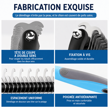 Brosse de Toilettage pour Chien et Chat – Poils Longs, Courts et Bouclés - Balade.le.chien.com