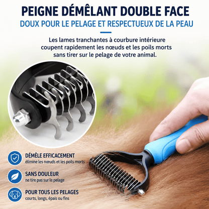 Brosse de Toilettage pour Chien et Chat – Poils Longs, Courts et Bouclés - Balade.le.chien.com