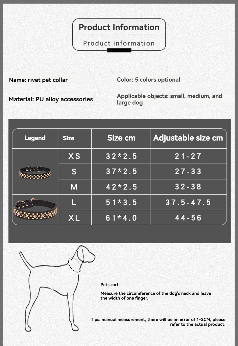 collier pour chien en cuir  clouté anti-morsure - Balade.le.chien.com