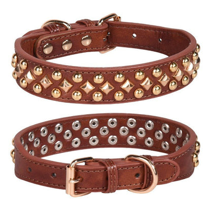 collier pour chien en cuir clouté anti-morsure - Balade.le.chien.com