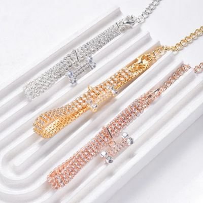 Collier chiot | cristal strass - Balade.le.chien.com