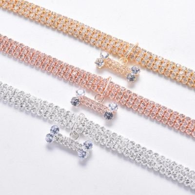 Collier chiot | cristal strass - Balade.le.chien.com