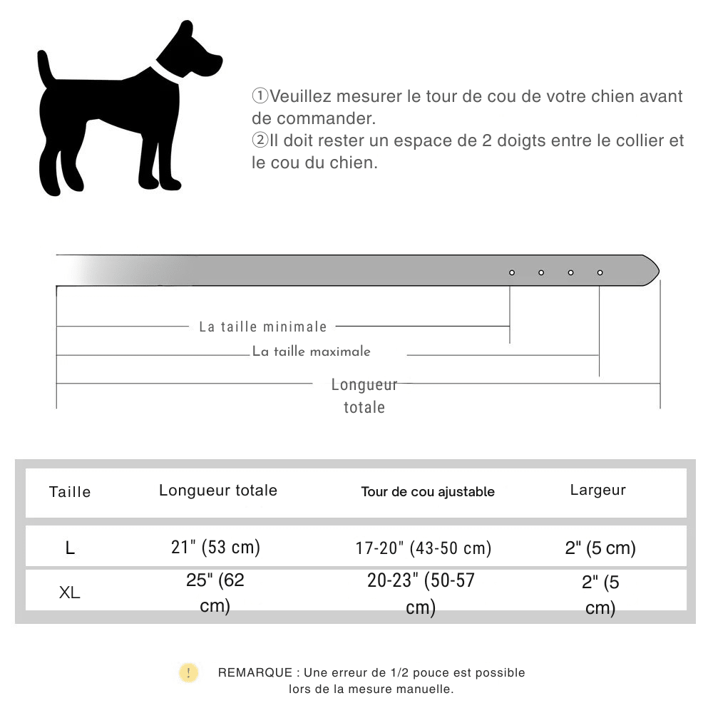 Collier en cuir pour chien | Élégance Canine - Balade.le.chien.com