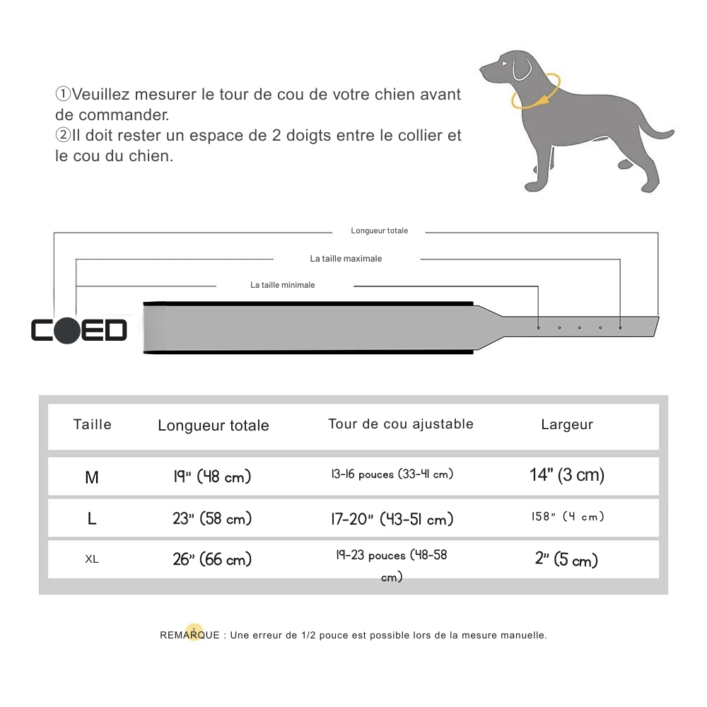 Collier en cuir pour chien | Personnalisé gravé - Balade.le.chien.com