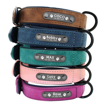 Ensemble de Laisse de Collier| Cuir Rembourré - Balade.le.chien.com