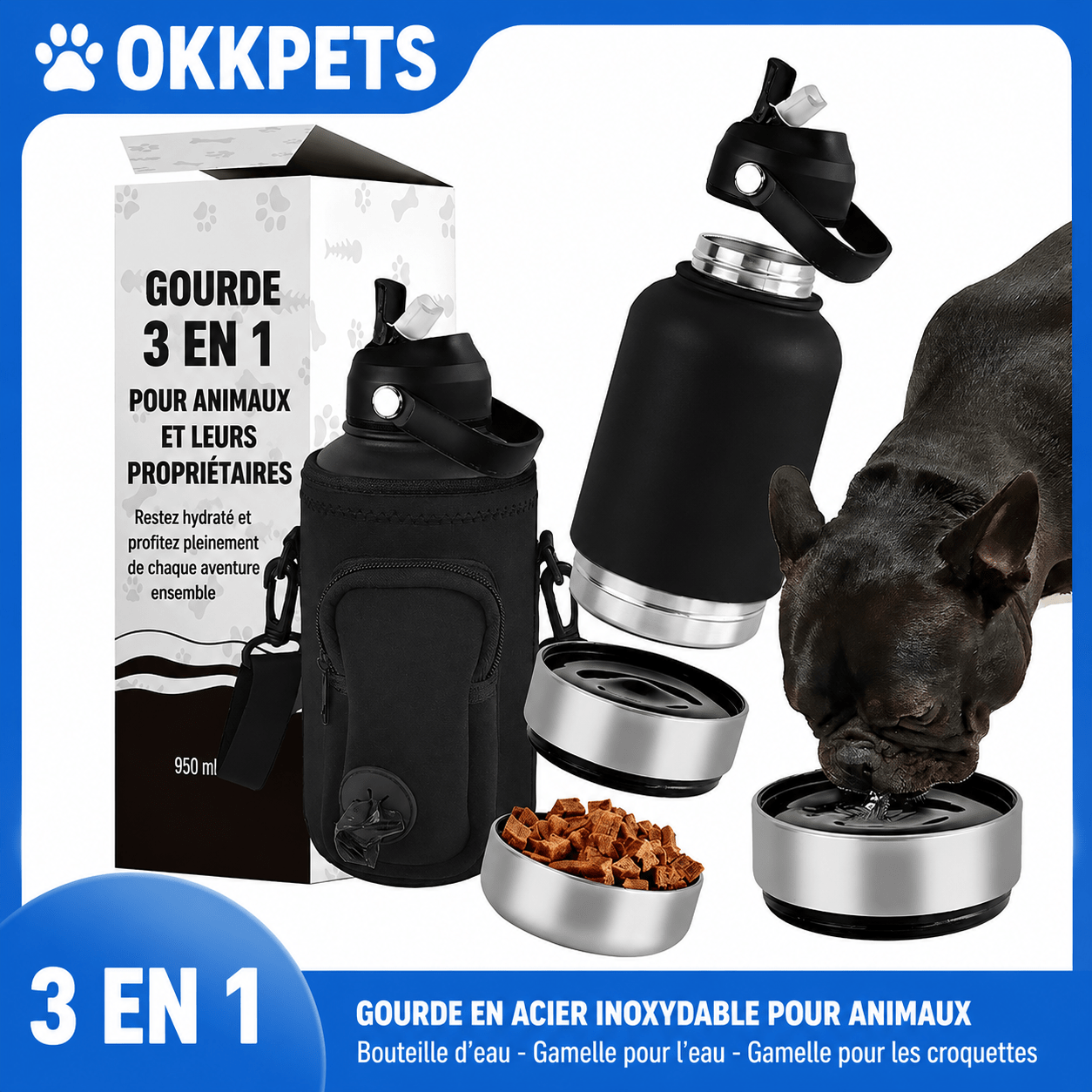 GOURDE POUR CHIEN | Nomade 3 en 1 - Balade.le.chien.com