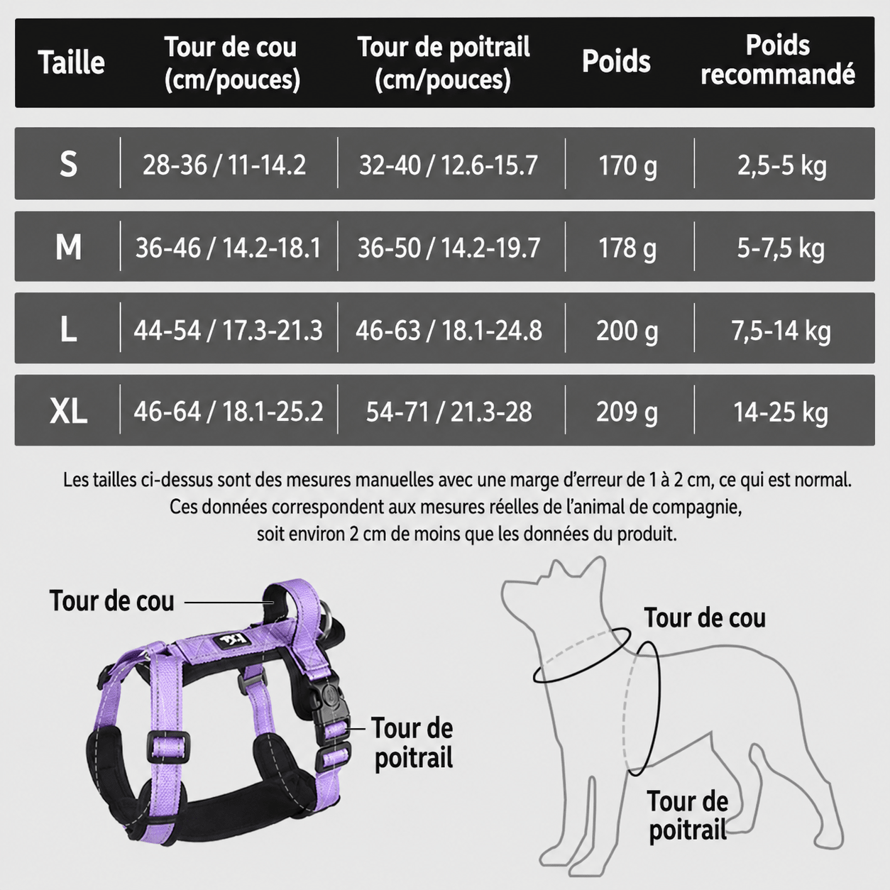 Harnais Réfléchissant pour Chien avec Poignée - Balade.le.chien.com