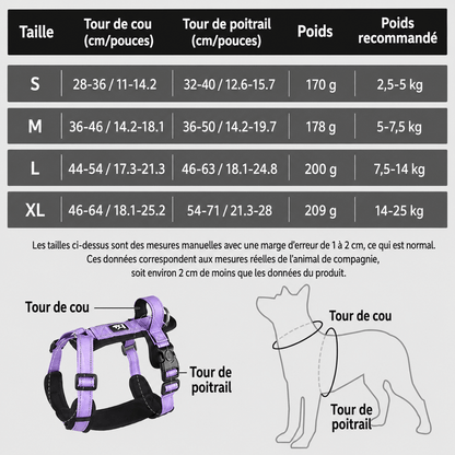 Harnais Réfléchissant pour Chien avec Poignée - Balade.le.chien.com