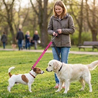 Laisse double pour Chien | Anti-Emmêlement - Balade.le.chien.com