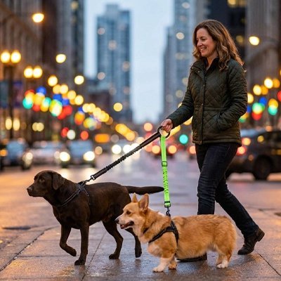 Laisse double pour Chien | Anti-Emmêlement - Balade.le.chien.com