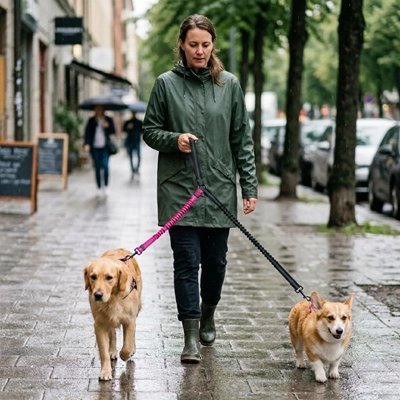 Laisse double pour Chien | Anti-Emmêlement - Balade.le.chien.com