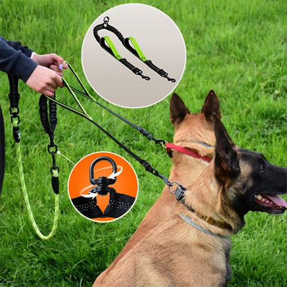 Laisse Double pour Chien Anti - Enchevêtrement | PromenaDuo - Balade.le.chien.com