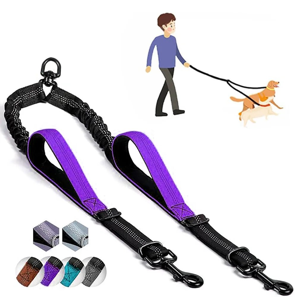 Laisse Double pour Chien Anti - Enchevêtrement | PromenaDuo - Balade.le.chien.com