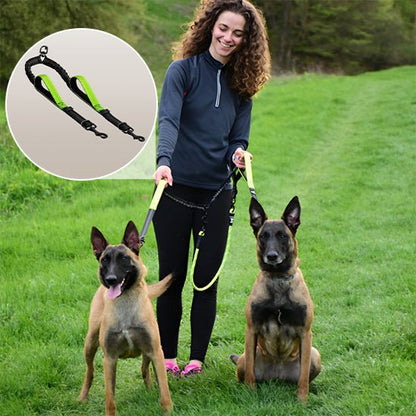 Laisse Double pour Chien Anti - Enchevêtrement | PromenaDuo - Balade.le.chien.com