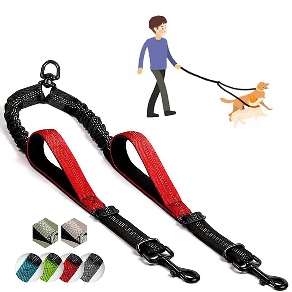 Laisse Double pour Chien Anti - Enchevêtrement | PromenaDuo - Balade.le.chien.com