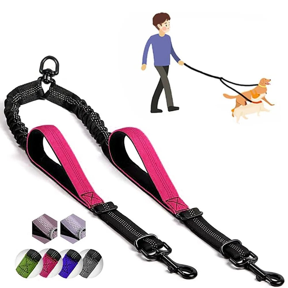 Laisse Double pour Chien Anti - Enchevêtrement | PromenaDuo - Balade.le.chien.com