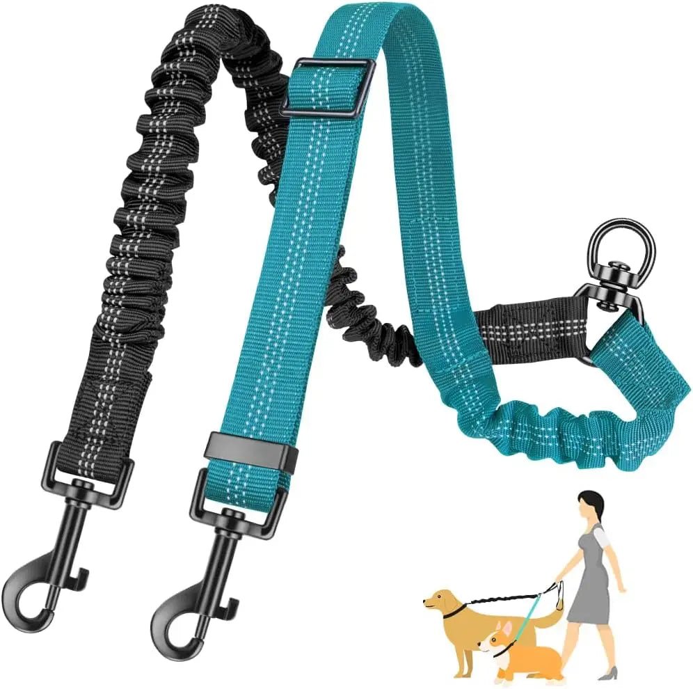 Laisse double pour chien | Promenade Sans Enchevêtrement - Balade.le.chien.com