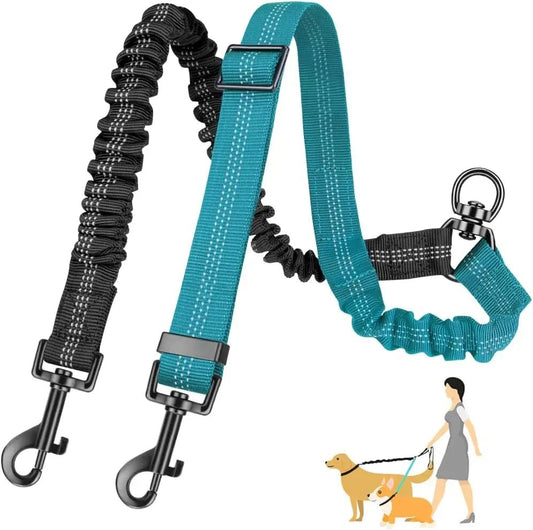 Laisse double pour chien | Promenade Sans Enchevêtrement - Balade.le.chien.com