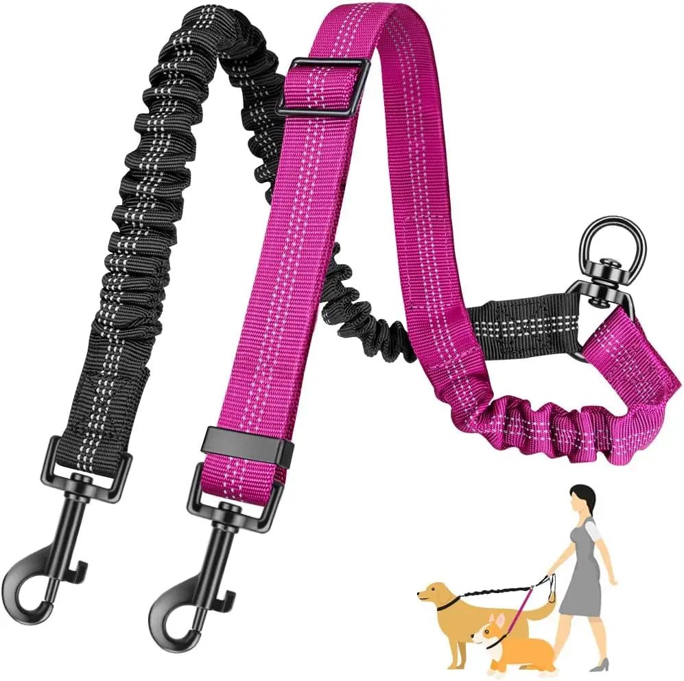 Laisse double pour chien | Promenade Sans Enchevêtrement - Balade.le.chien.com