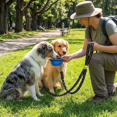 Laisse double pour Chien | Sans Enchevêtrement - Balade.le.chien.com