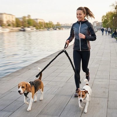 Laisse double pour Chien | Sans Enchevêtrement - Balade.le.chien.com