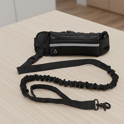 Laisse laisse mains libre canicroos noir