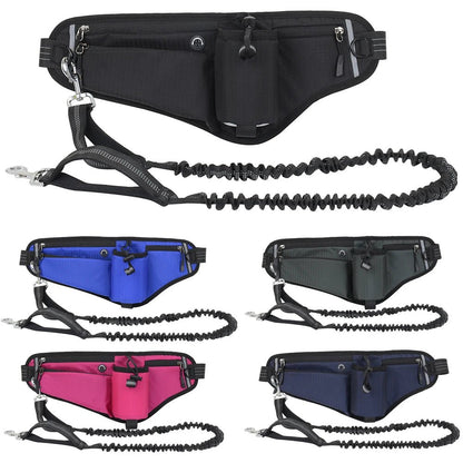 Laisse Mains Libres avec Pochette - Balade.le.chien.com