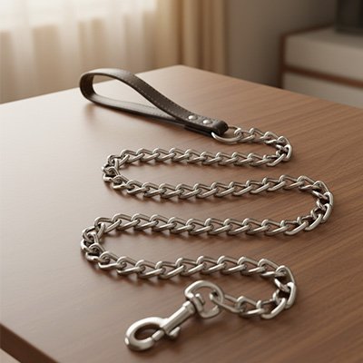 Laisse pour chien acier table