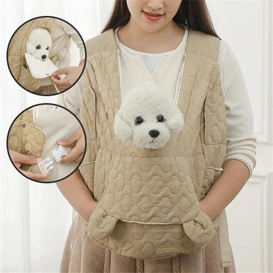 sac de transport chien beige