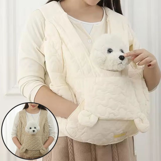 sac de transport chien blanc