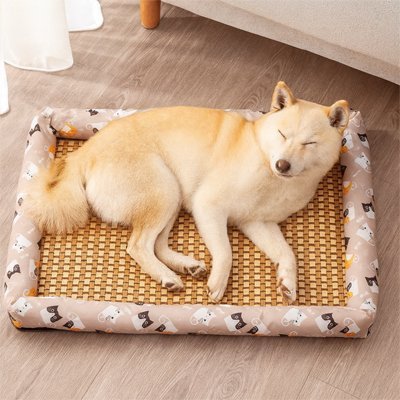 Tapis Chien rafraichissant | Rotin Naturel - Balade.le.chien.com